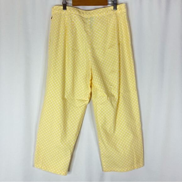 Cambridge Dry Goods Yellow Polka Dot Cotton Capri Pants Womens 12 - Picture 7 of 7